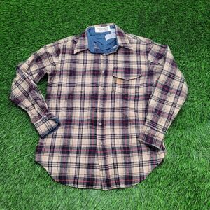 Vintage Peter-Hankins Wool Flannel Shirt M 19x27 Western Plaid